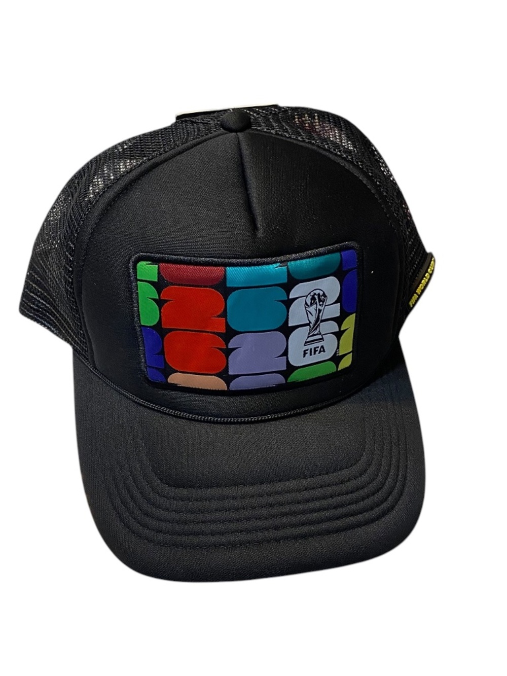 FIFA World Cup 2026 Official Tournament Trophy Hat Cap Black Mosaic Graphic NWT